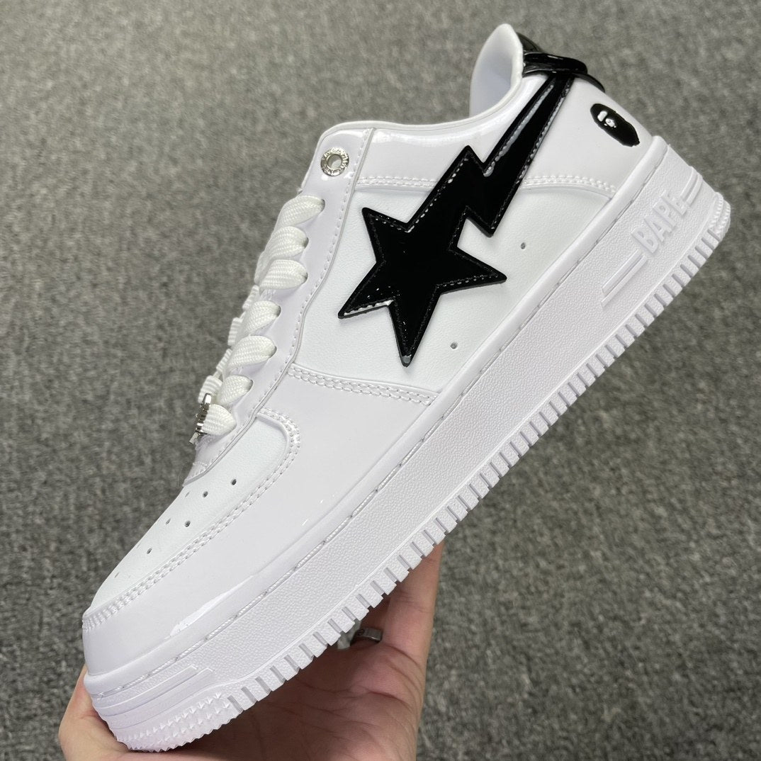 Bape Sta White Black Patent
