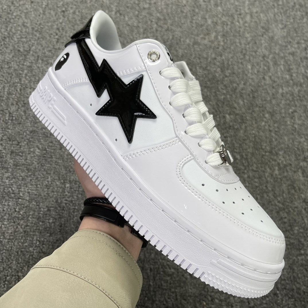 Bape Sta White Black Patent