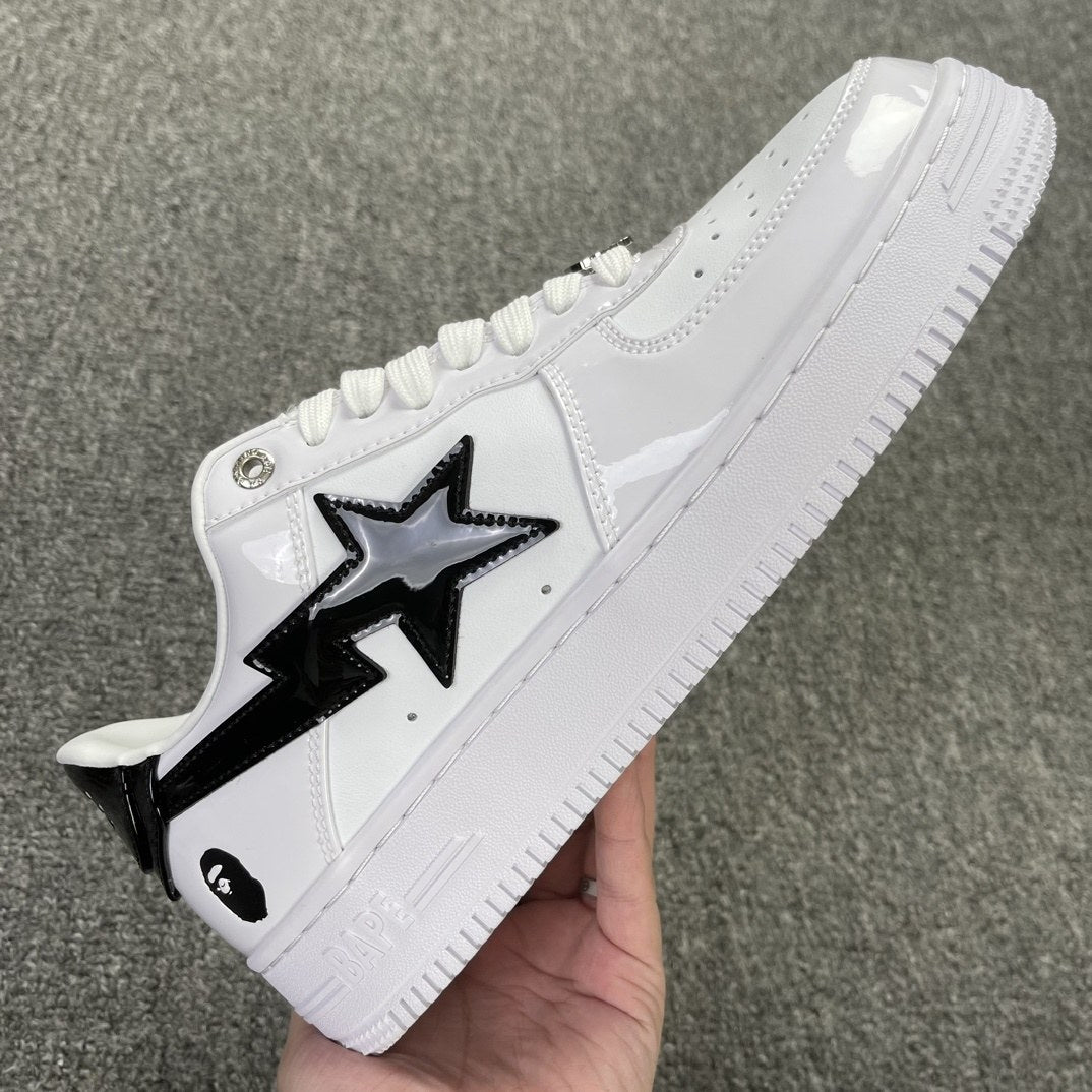 Bape Sta White Black Patent
