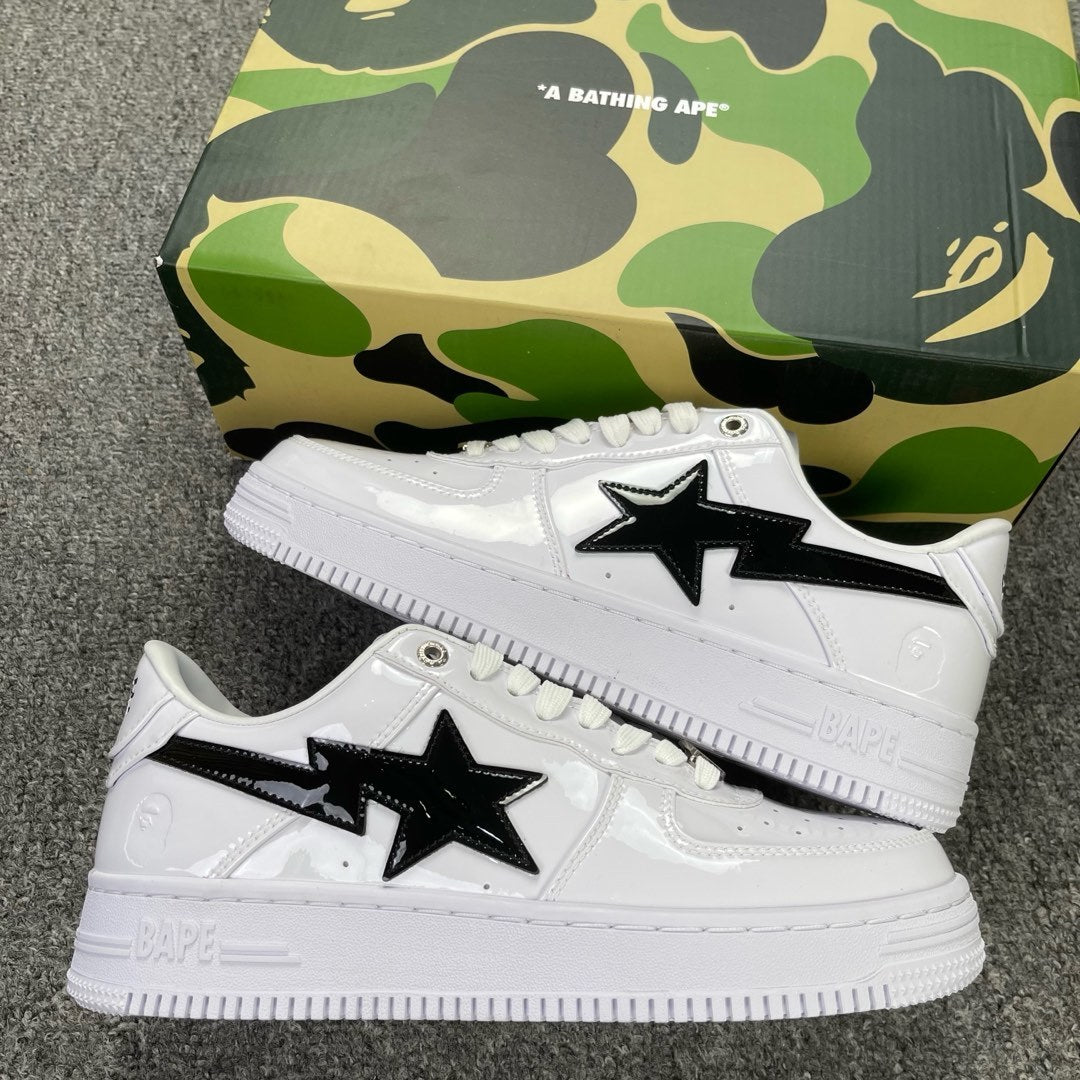 Bape Sta White Black Patent Classic