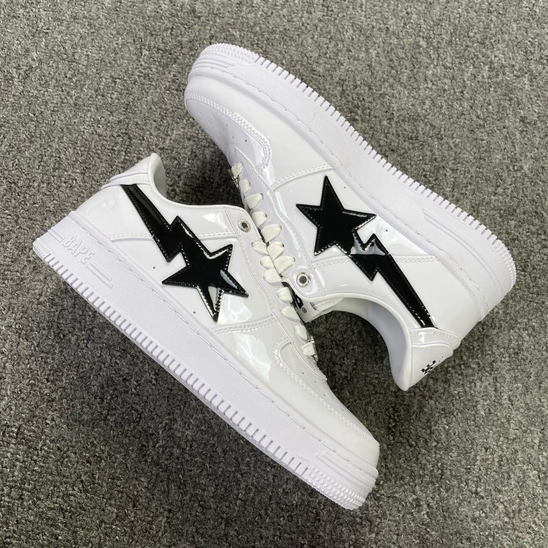 Bape Sta White Black Patent Classic