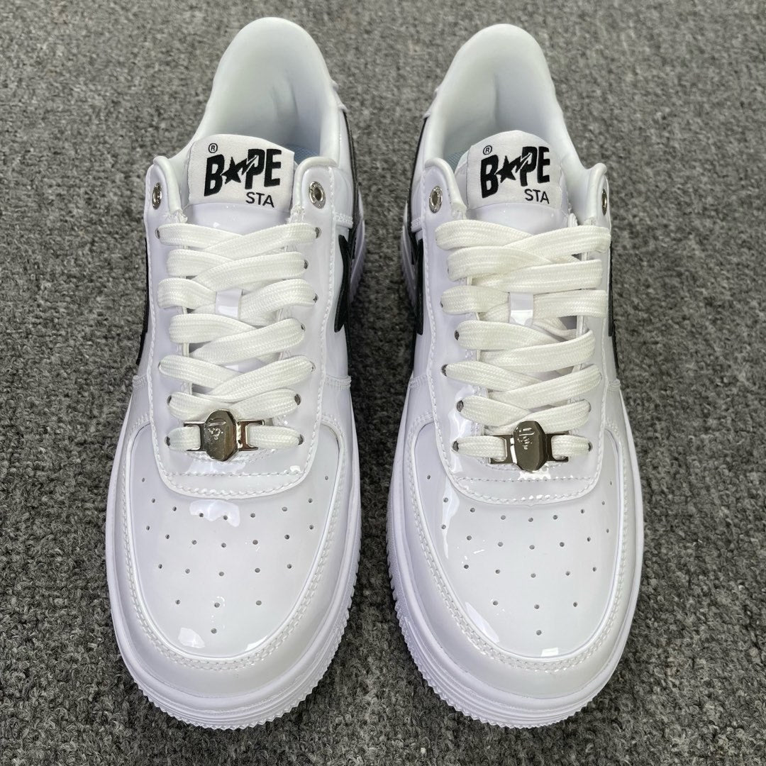 Bape Sta White Black Patent Classic