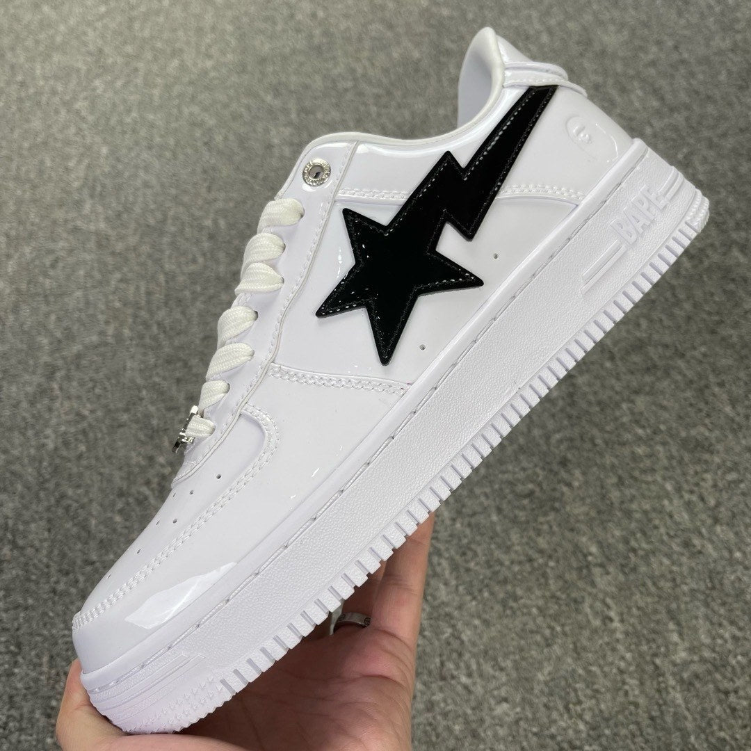 Bape Sta White Black Patent Classic