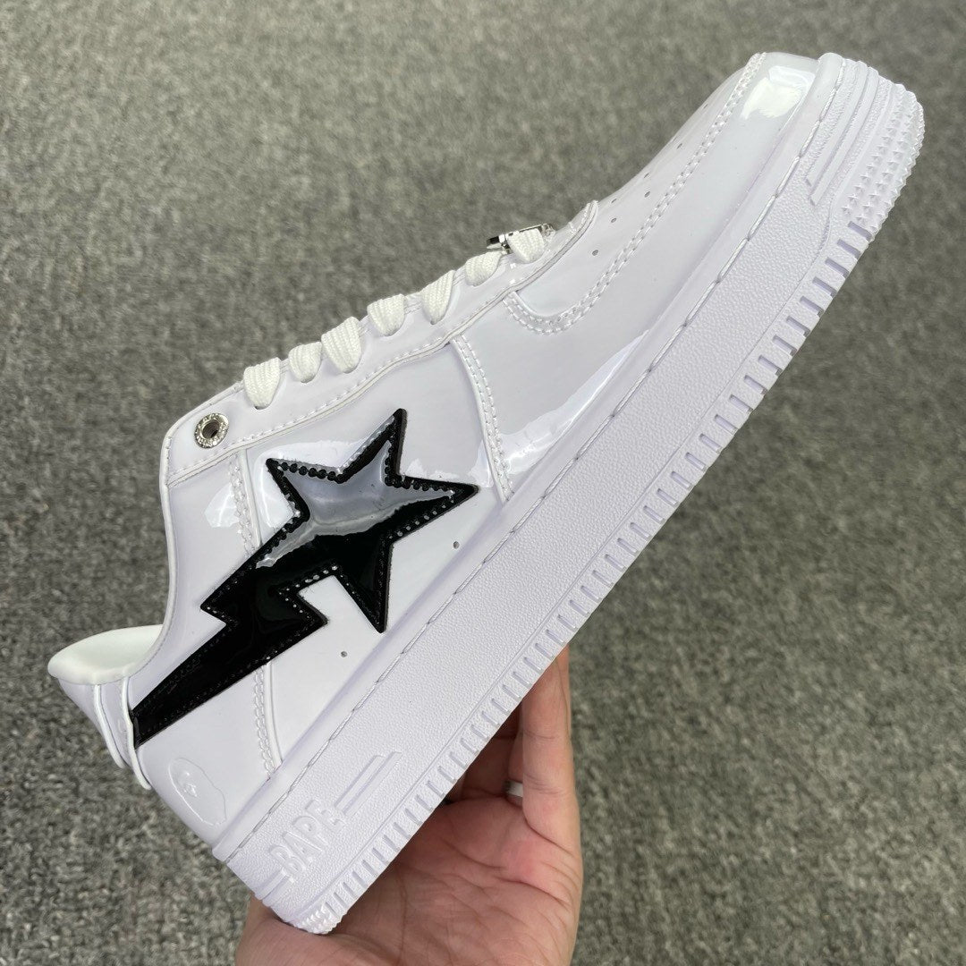 Bape Sta White Black Patent Classic