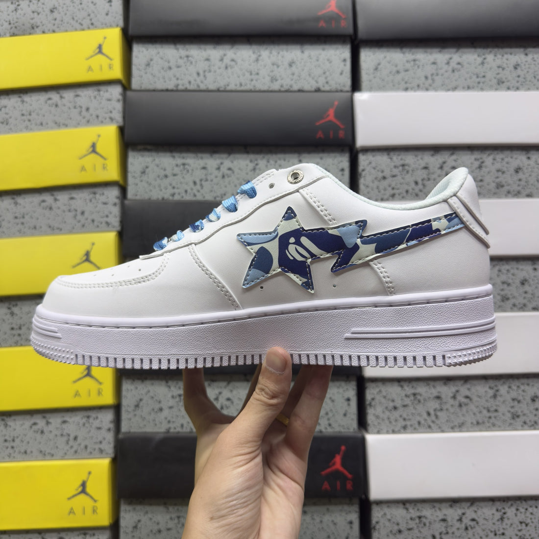 Bape Sta White Blue Camo