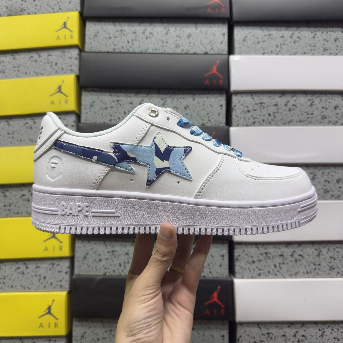 Bape Sta White Blue Camo
