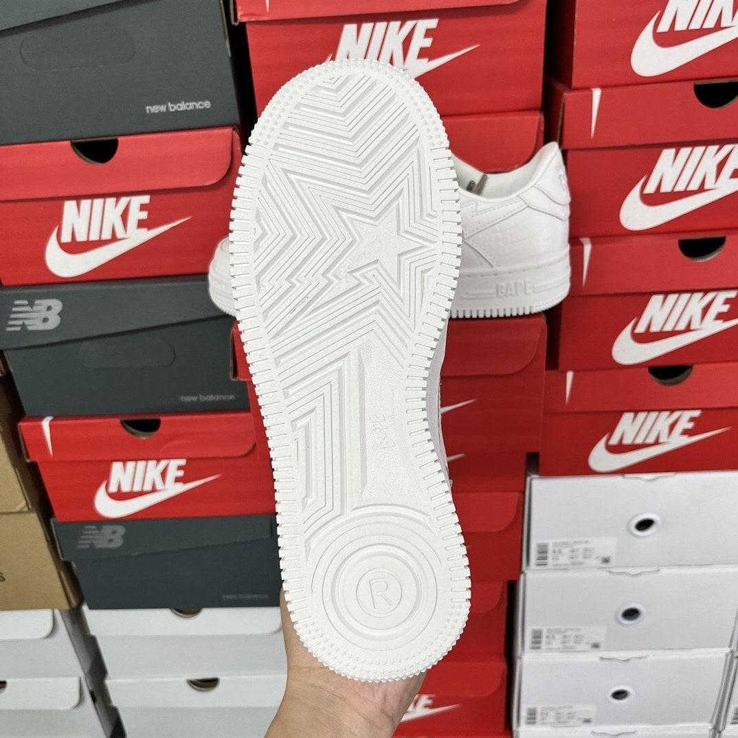 Bape Sta White Embossed Logo