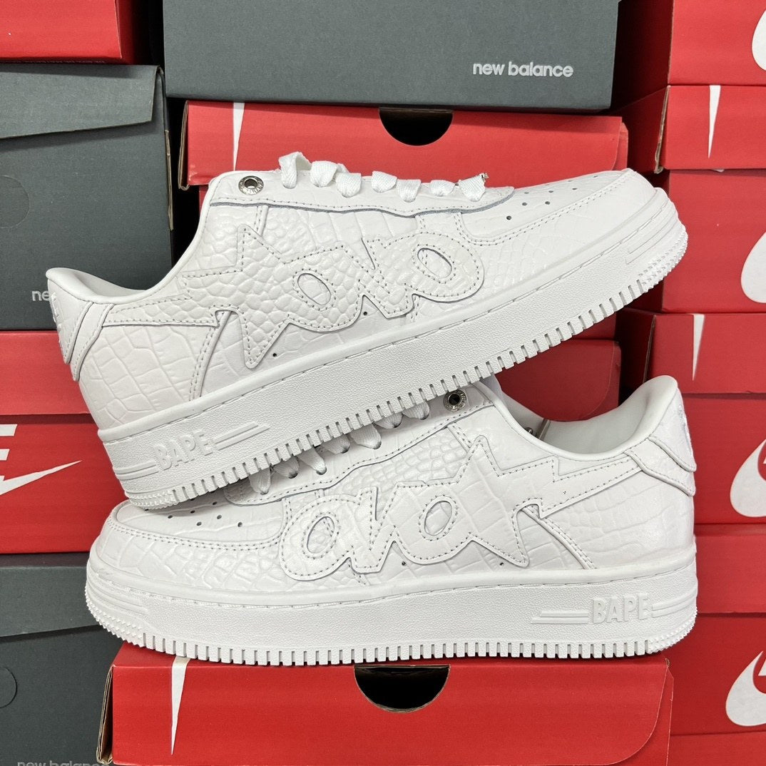 Bape Sta White Embossed Logo