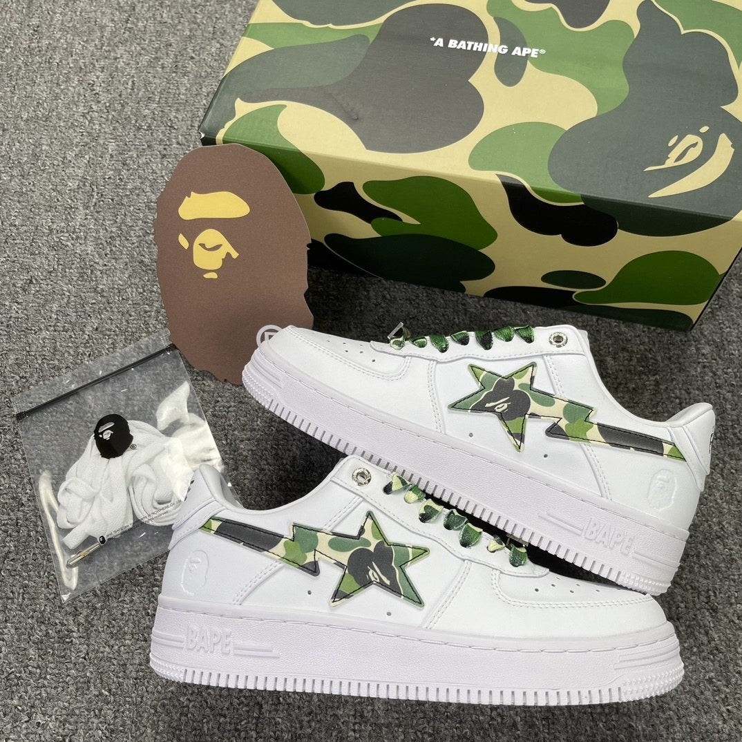 Bape Sta White Green Camo