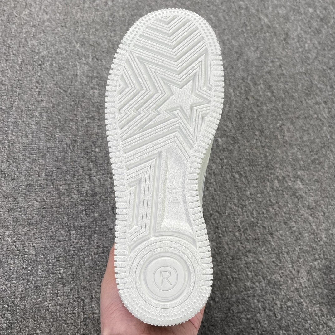 Bape Sta White Grey Embossed