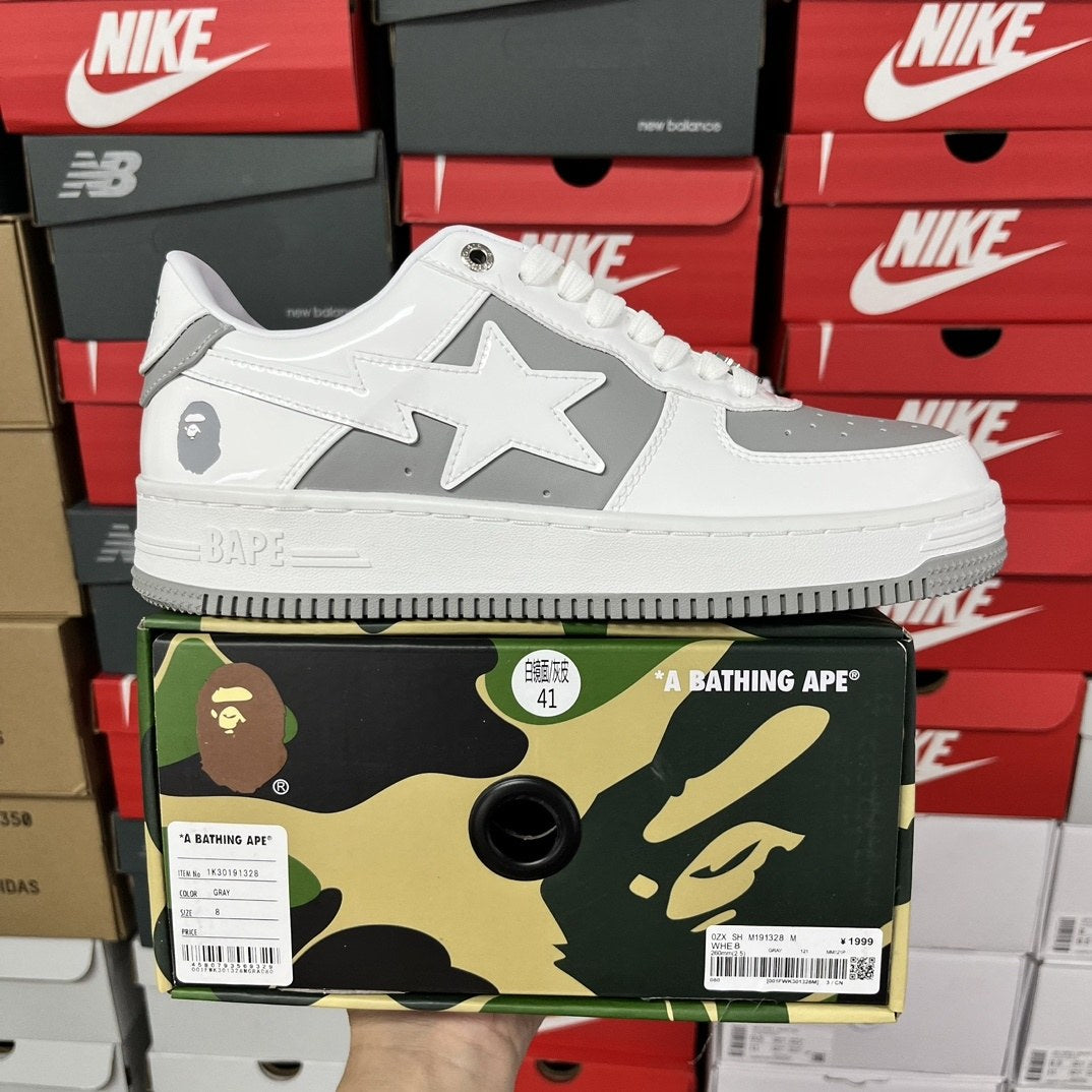 Bape Sta White Grey Suede