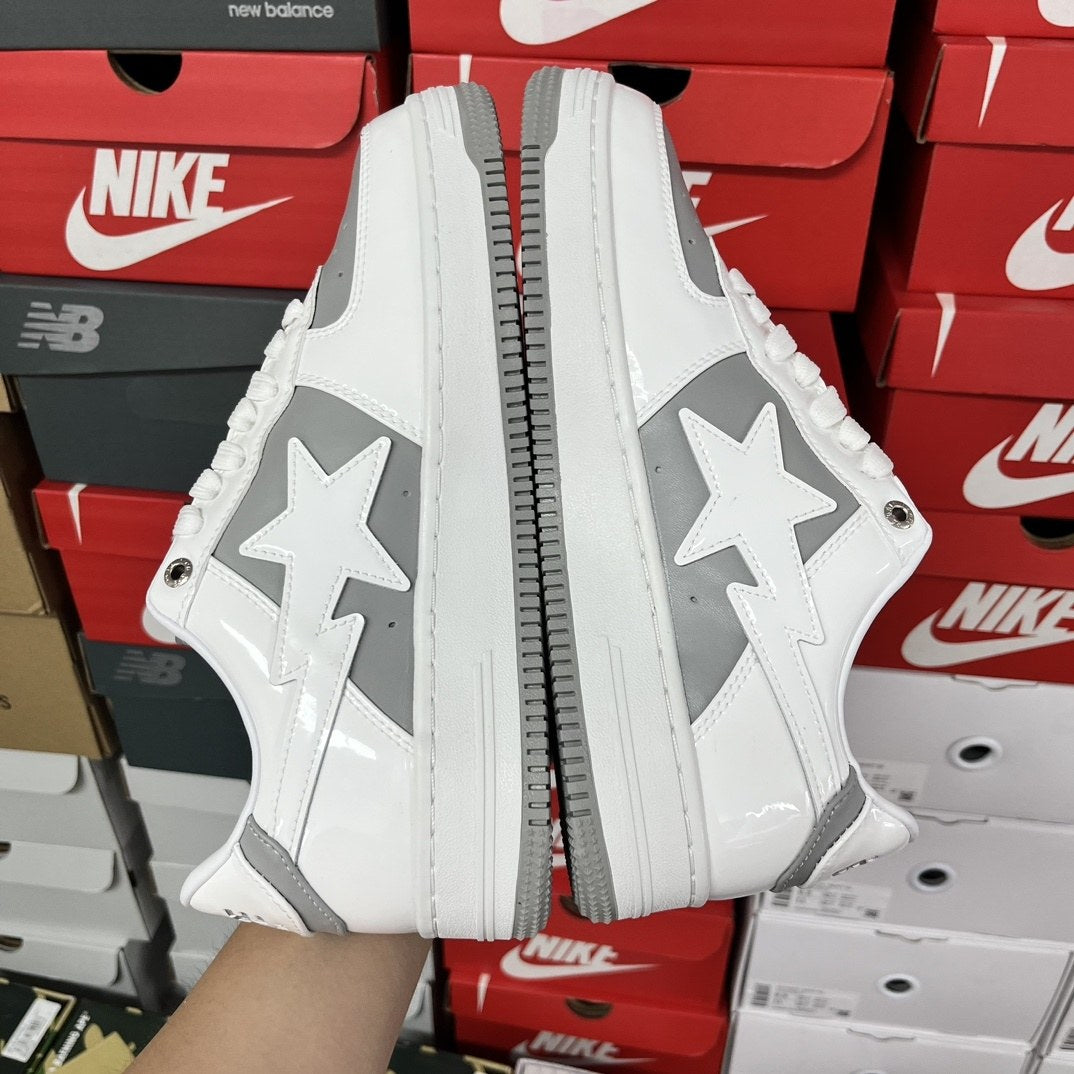Bape Sta White Grey Suede