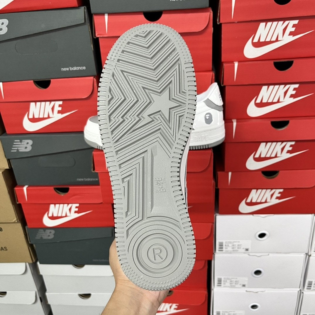 Bape Sta White Grey Suede