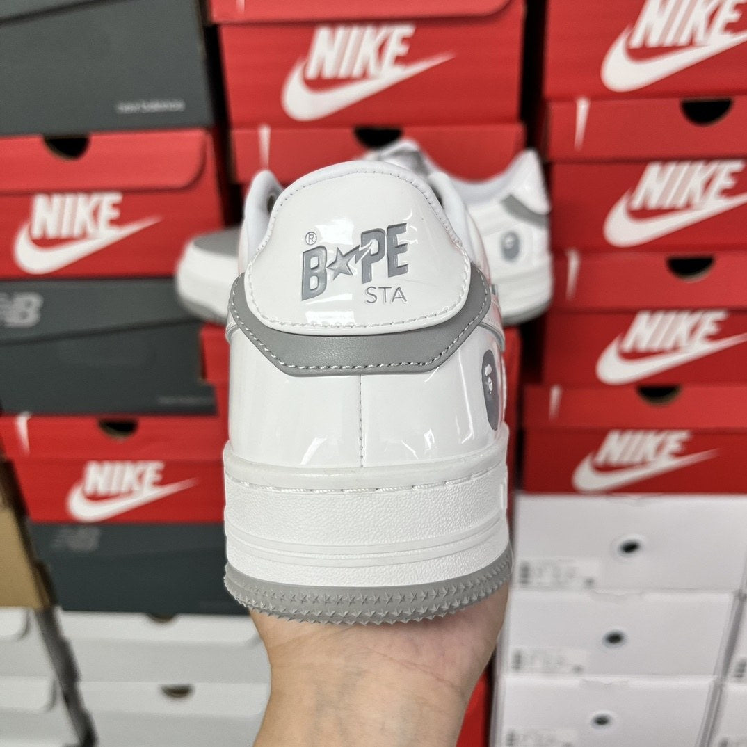 Bape Sta White Grey Suede