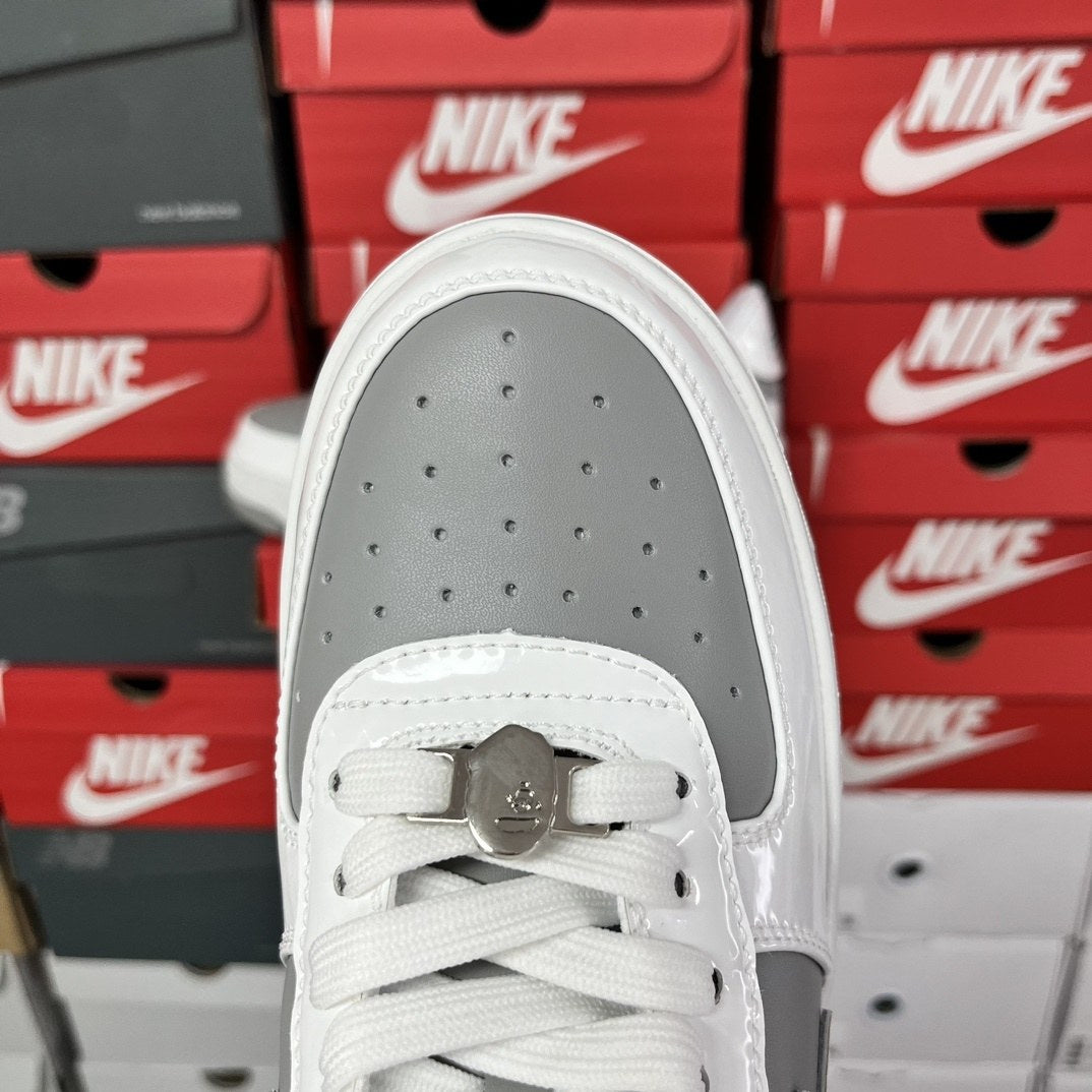 Bape Sta White Grey Suede