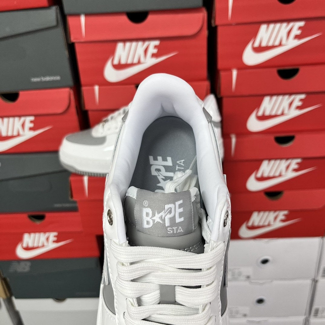 Bape Sta White Grey Suede