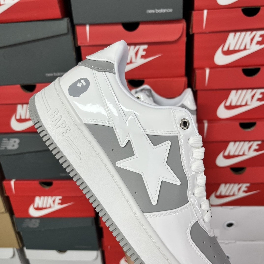 Bape Sta White Grey Suede