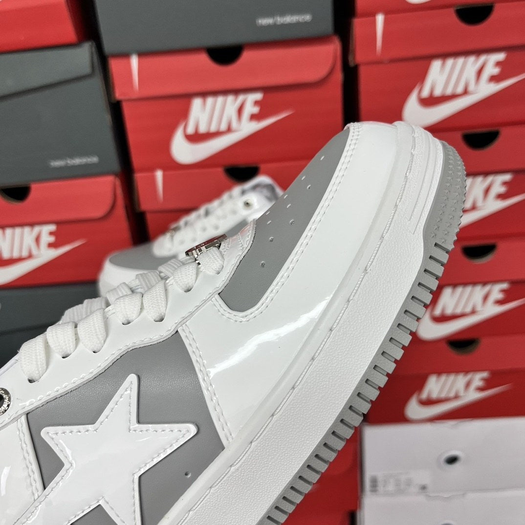 Bape Sta White Grey Suede