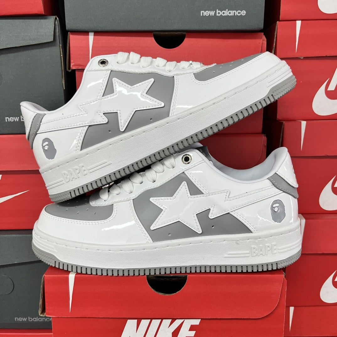 Bape Sta White Grey Suede