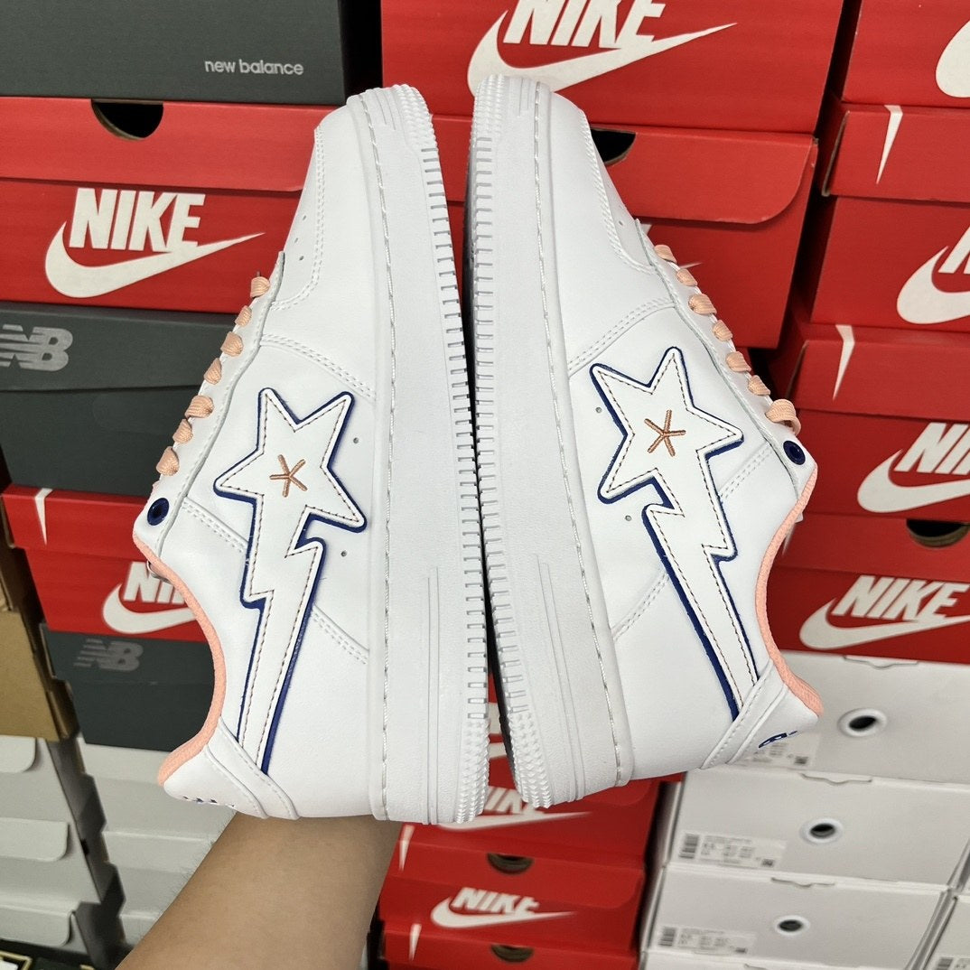 Bape Sta White Pink Outline