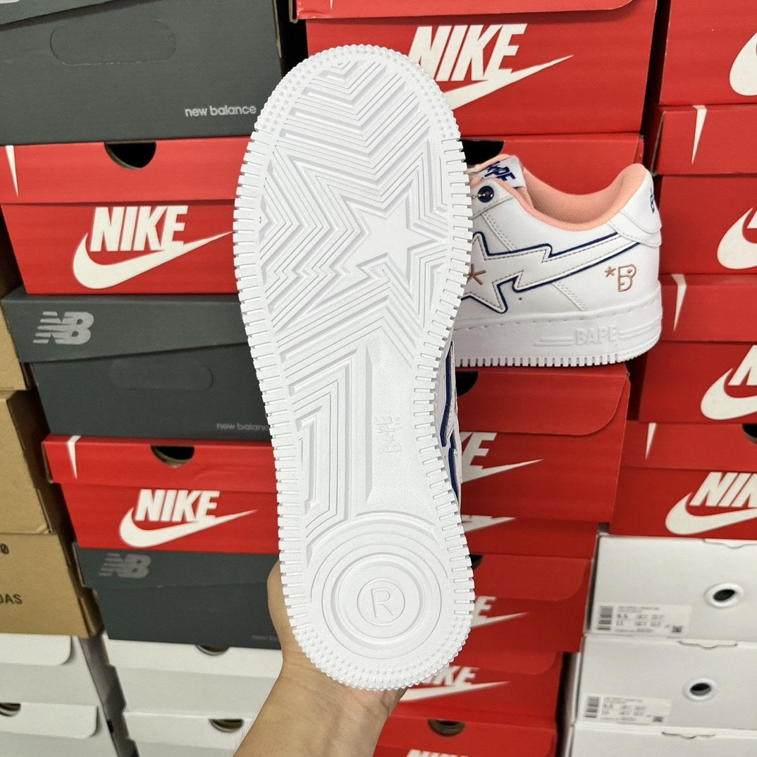 Bape Sta White Pink Outline