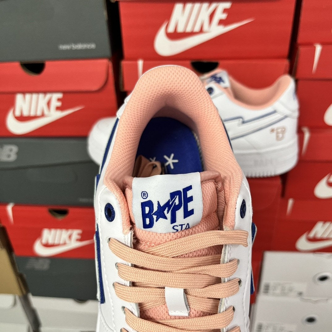 Bape Sta White Pink Outline