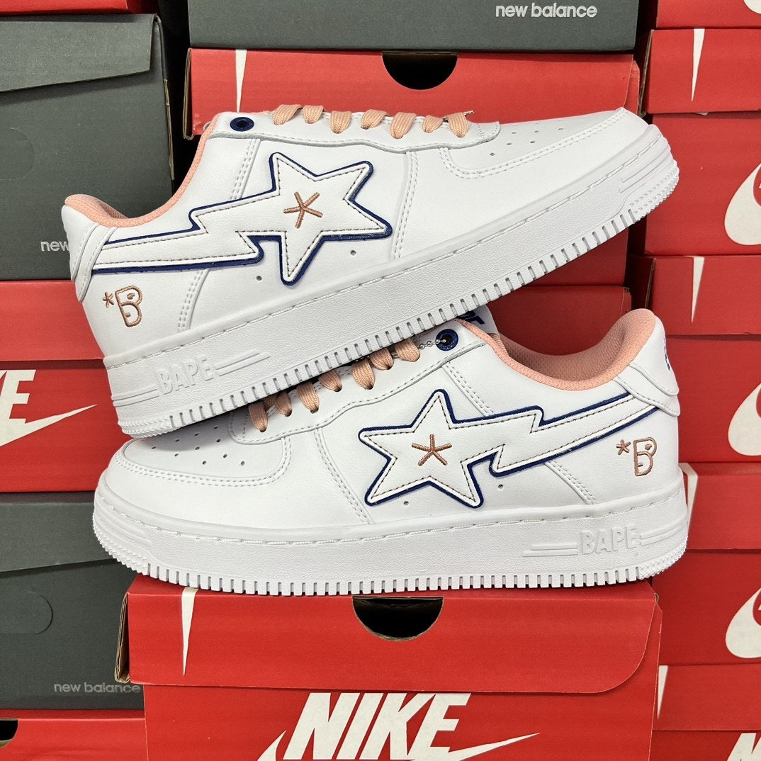 Bape Sta White Pink Outline