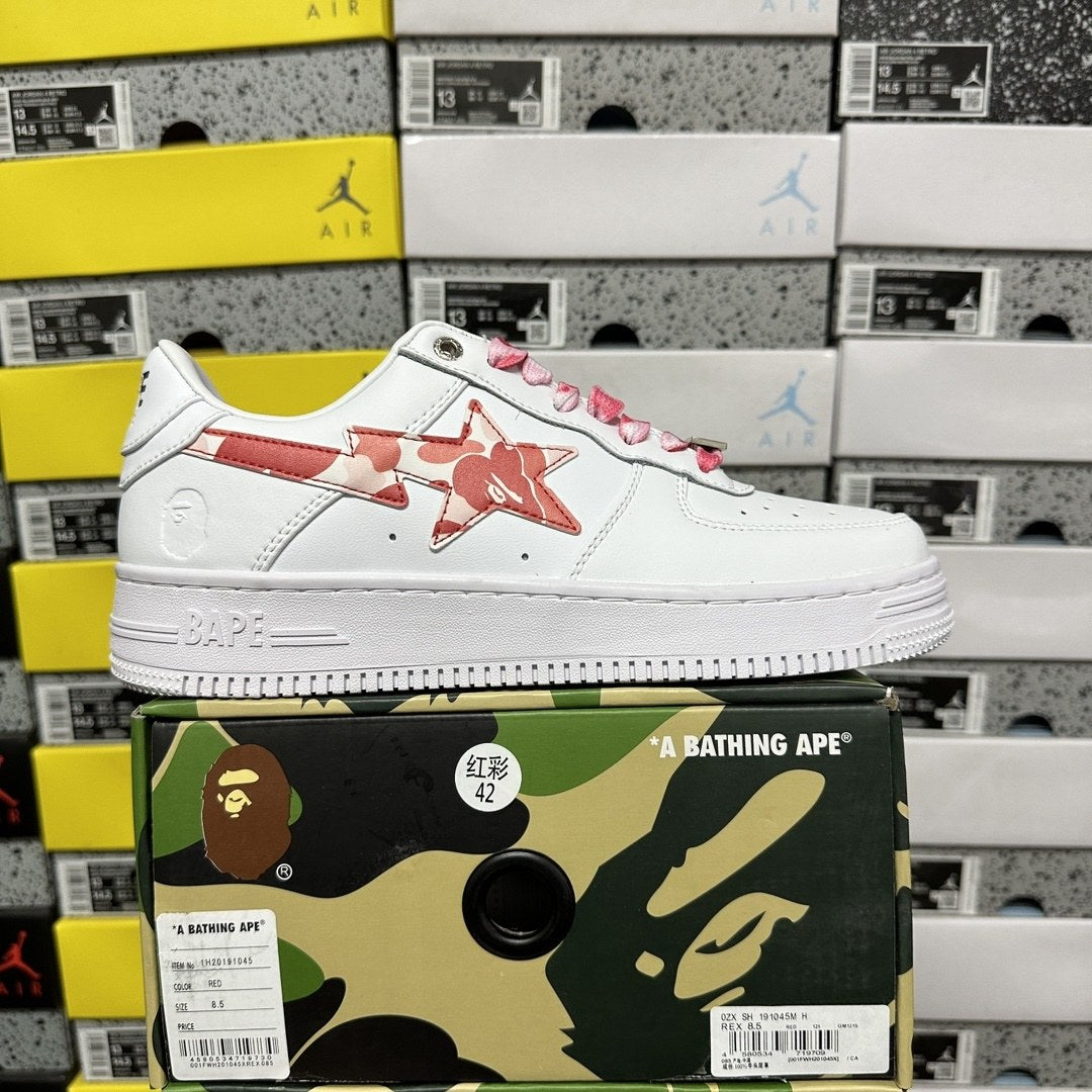 Bape Sta White Red Pink