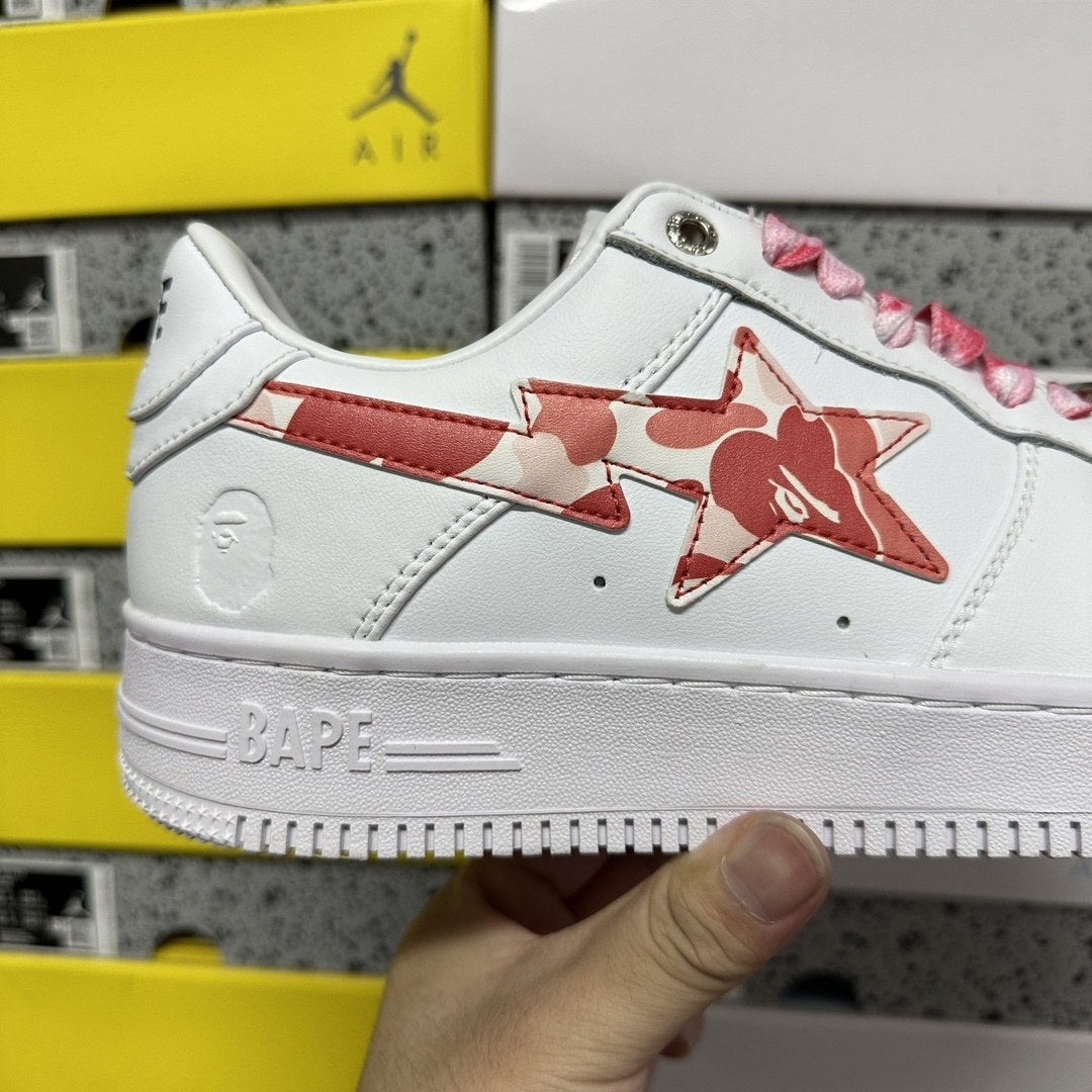 Bape Sta White Red Pink