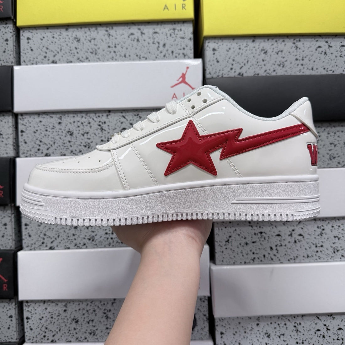 Bape Sta White Red Shark