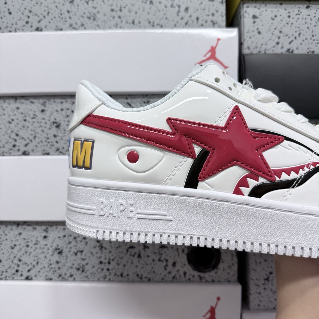 Bape Sta White Red Shark