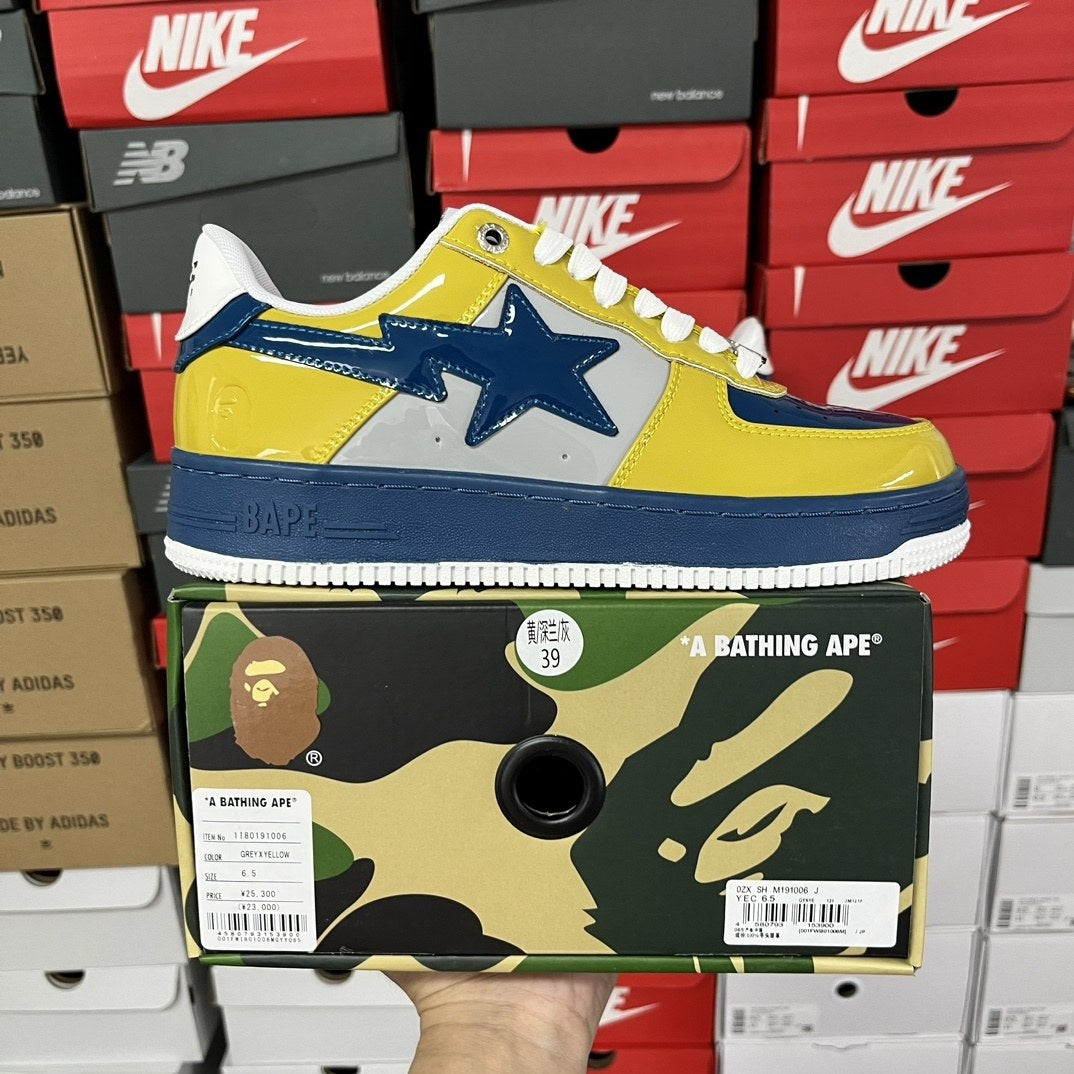 Bape Sta Yellow Blue Patent