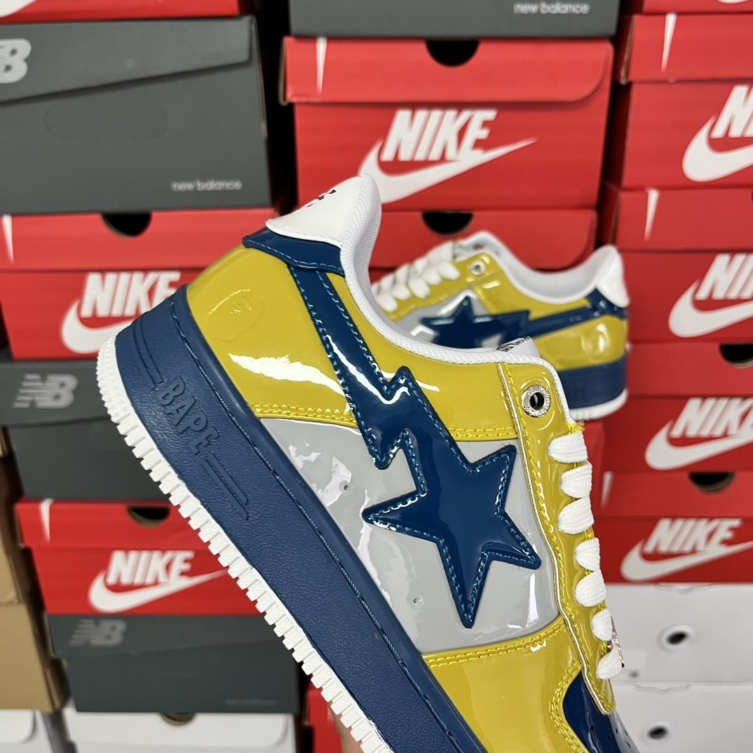 Bape Sta Yellow Blue Patent