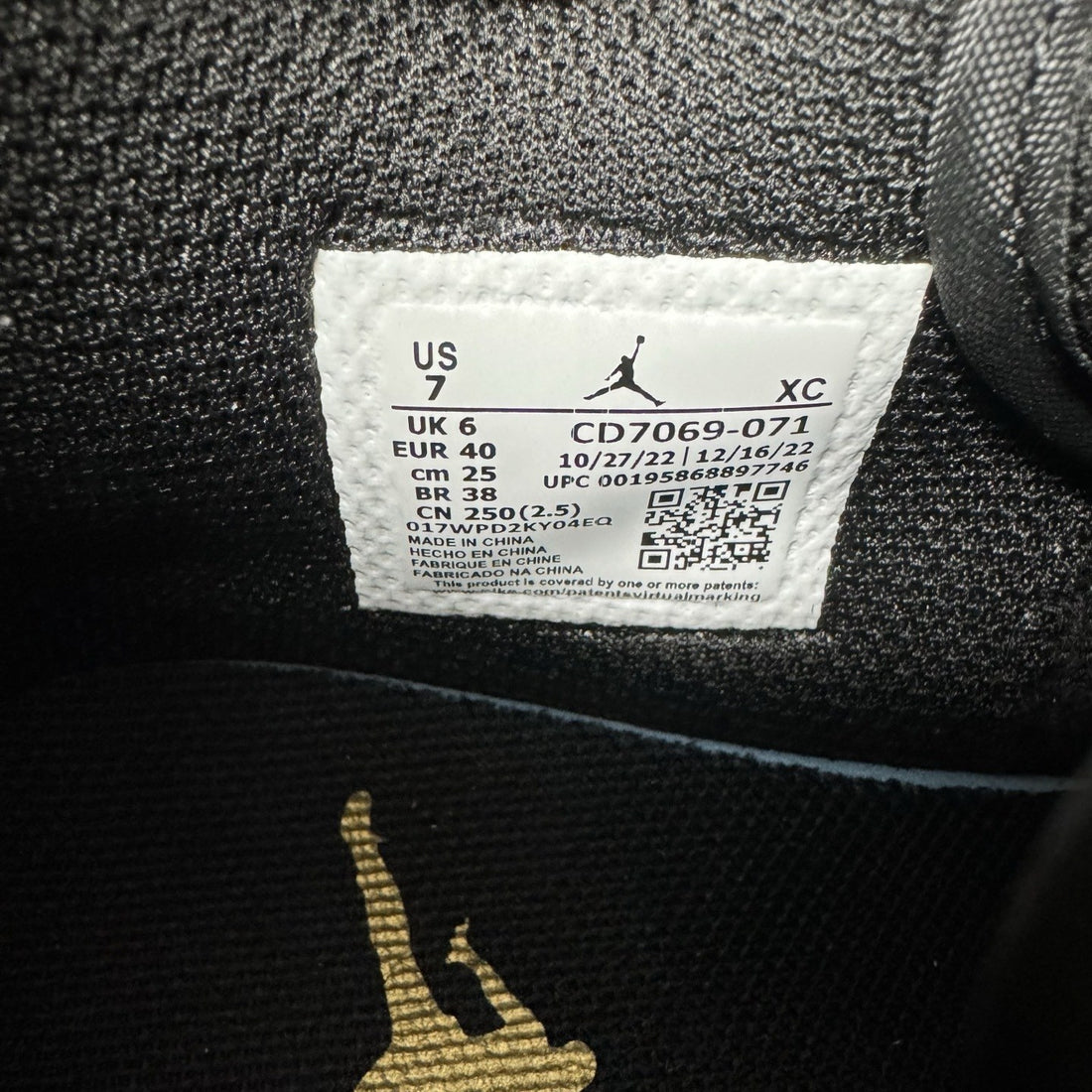 Jordan Legacy 312 Low Black Gold Patent