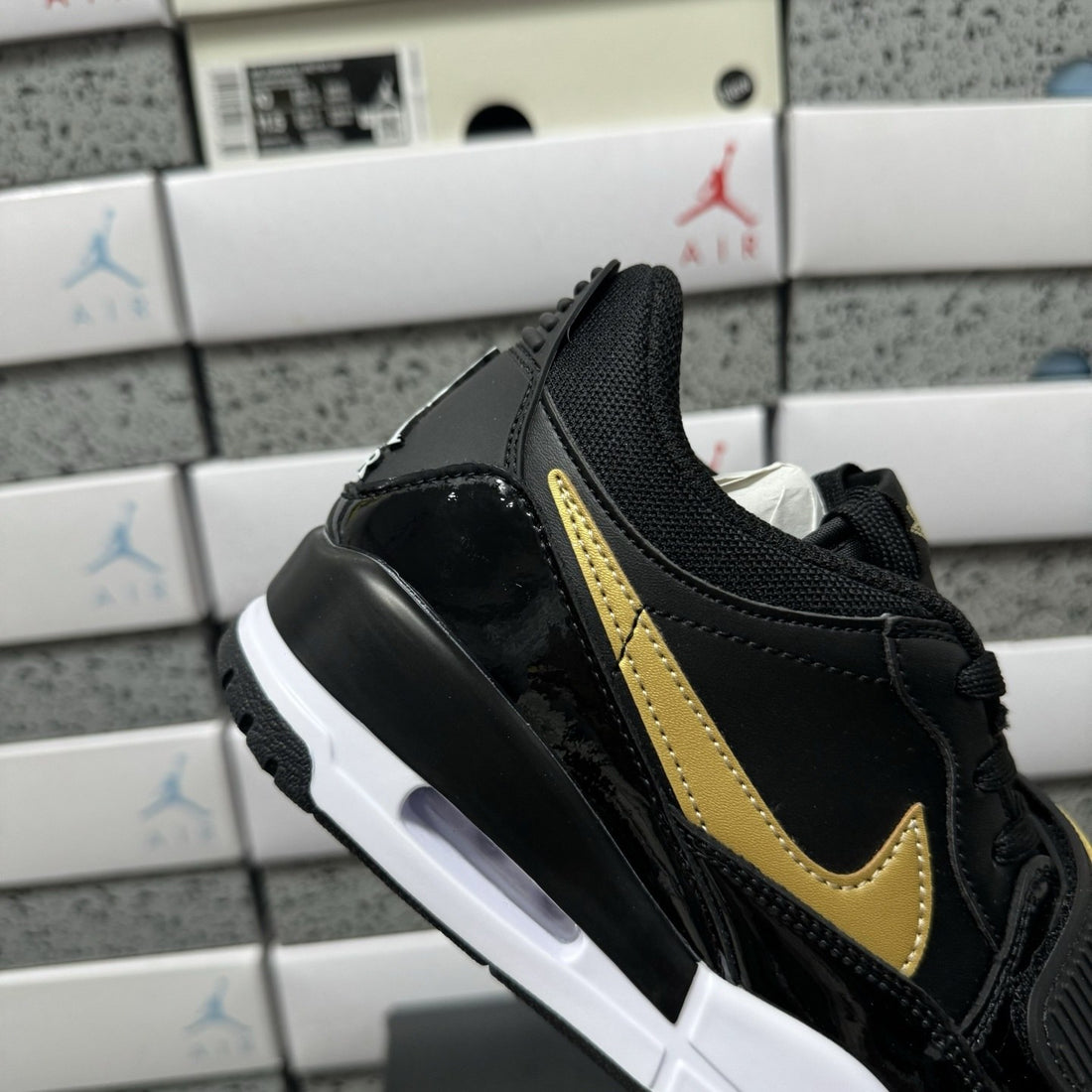 Jordan Legacy 312 Low Black Gold Patent