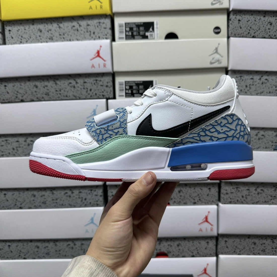 Jordan Legacy 312 Low Sail Blue Green Red