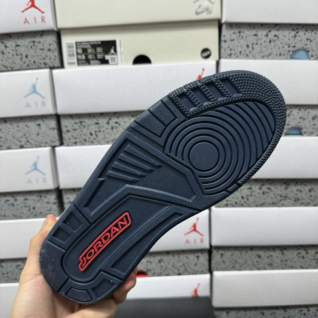 Jordan Legacy 312 Low Sail Navy Red Cement