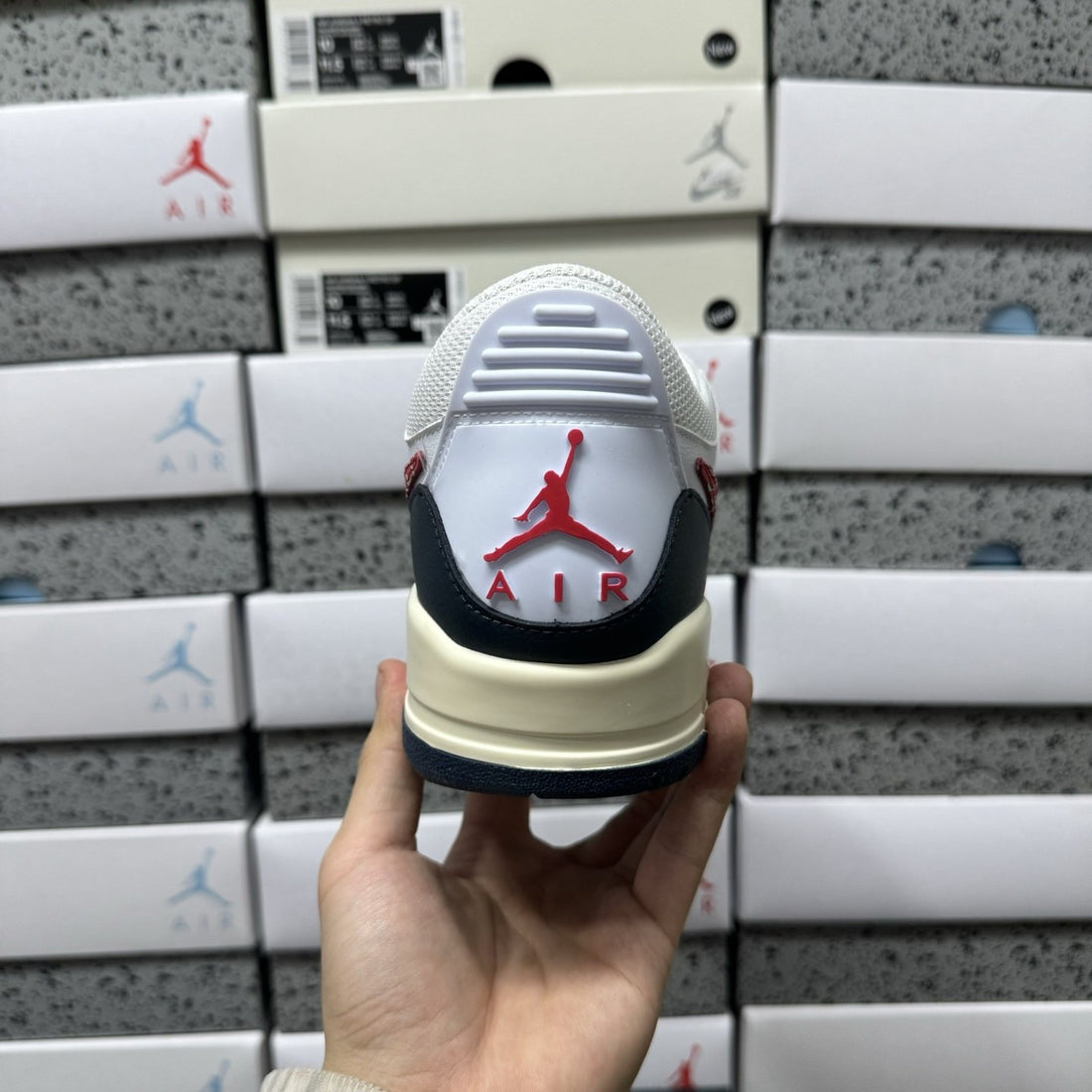 Jordan Legacy 312 Low Sail Navy Red Cement