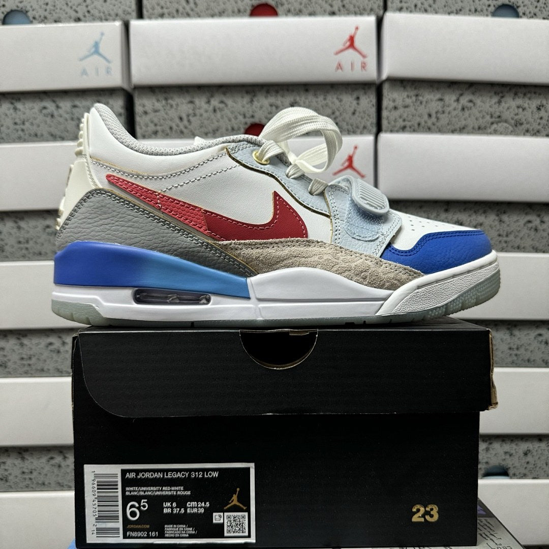 Jordan Legacy 312 Low White Royal Red Sail