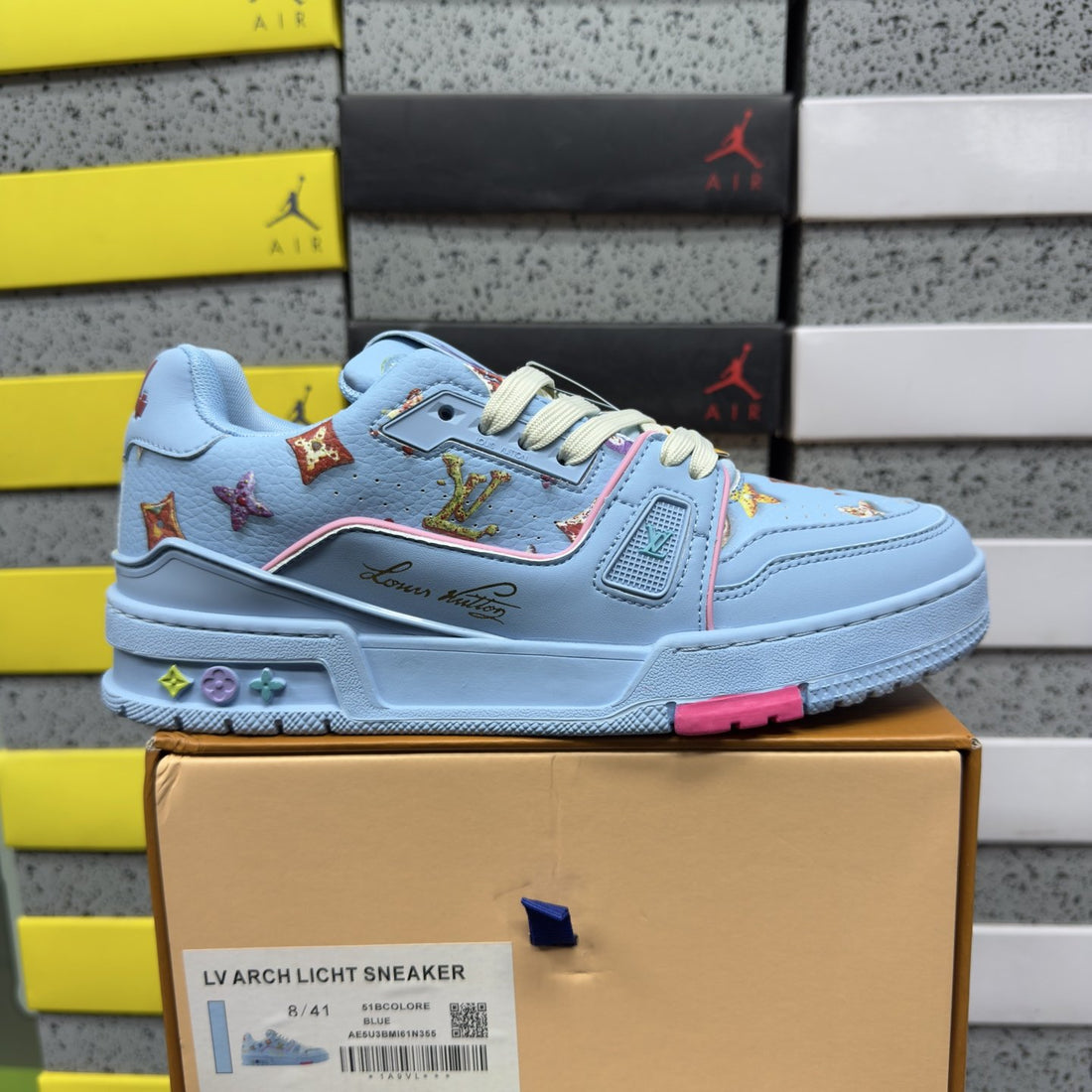 LV Trainer Baby Blue Multicolor