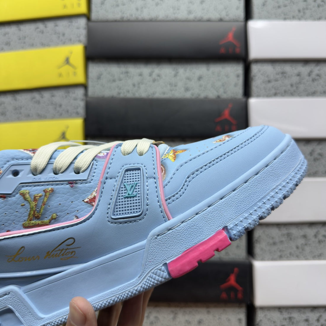 LV Trainer Baby Blue Multicolor