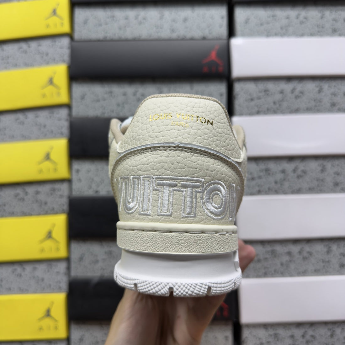 LV Trainer Beige Taupe Flower