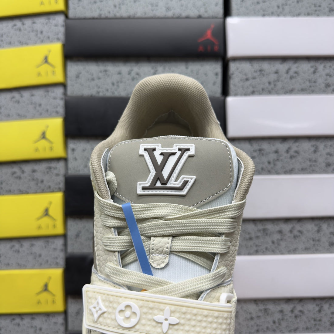 LV Trainer Beige Taupe Flower