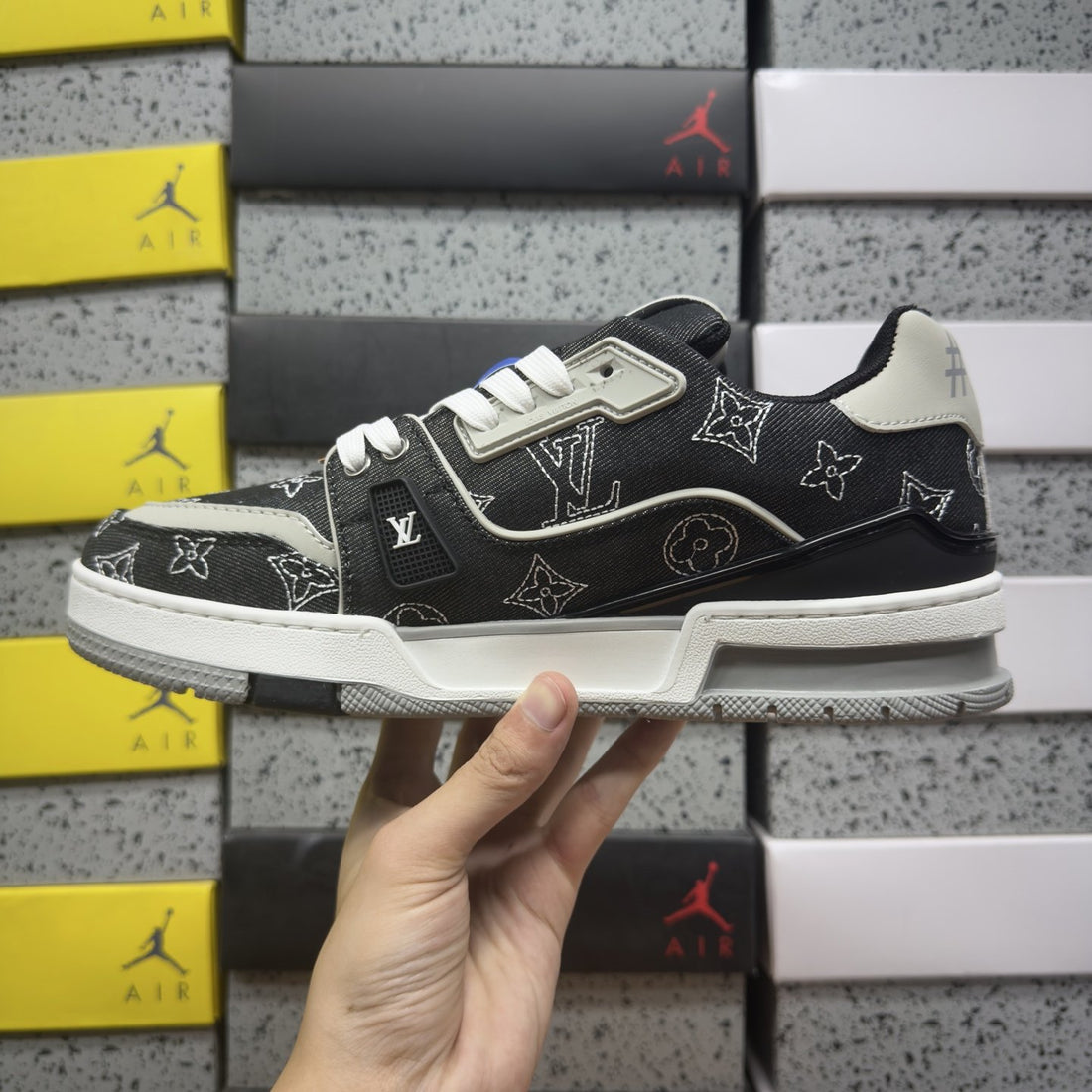 LV Trainer Black Denim Monogram