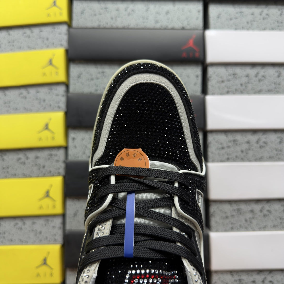 LV Trainer Black Grey Strass