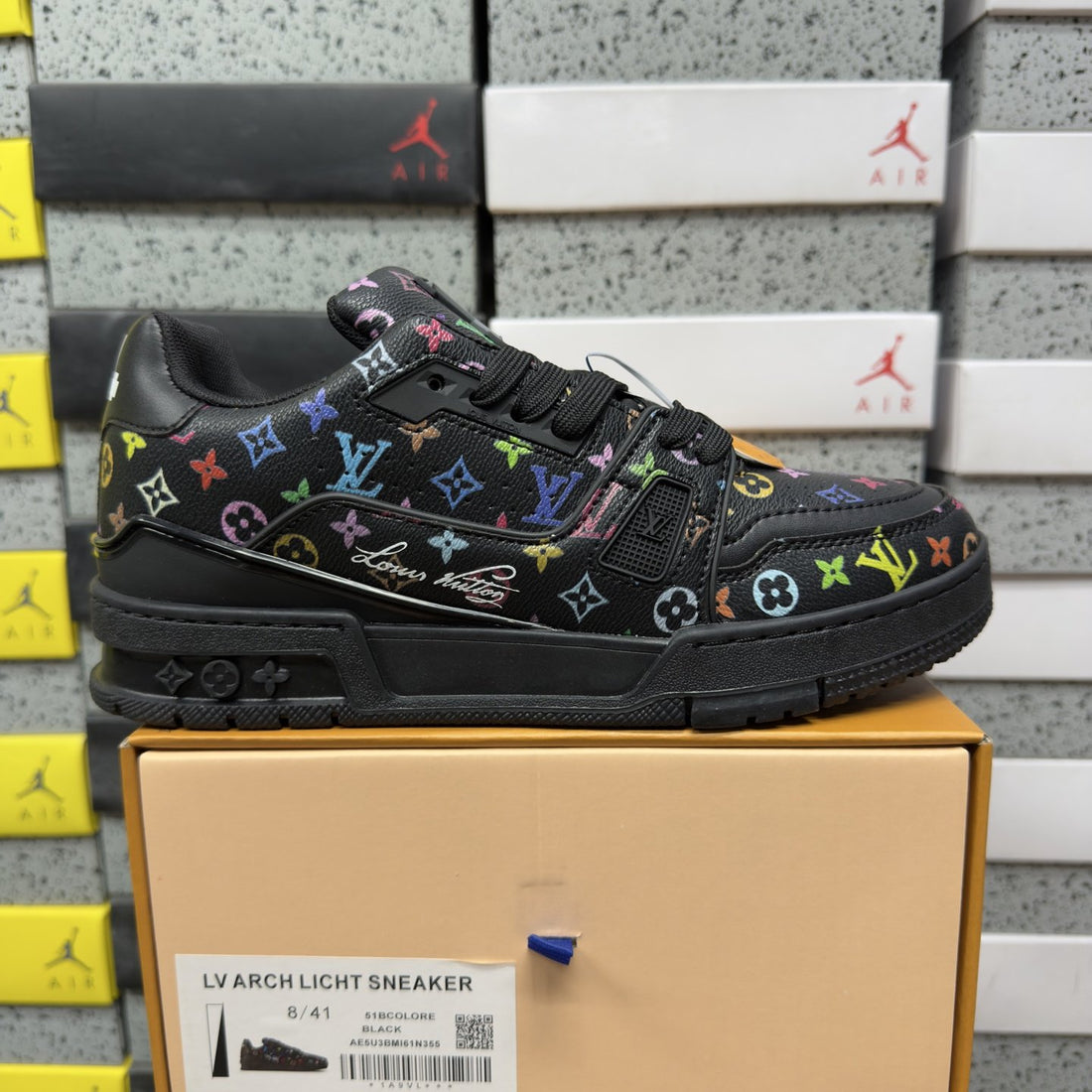 LV Trainer Black Multicolor Signature