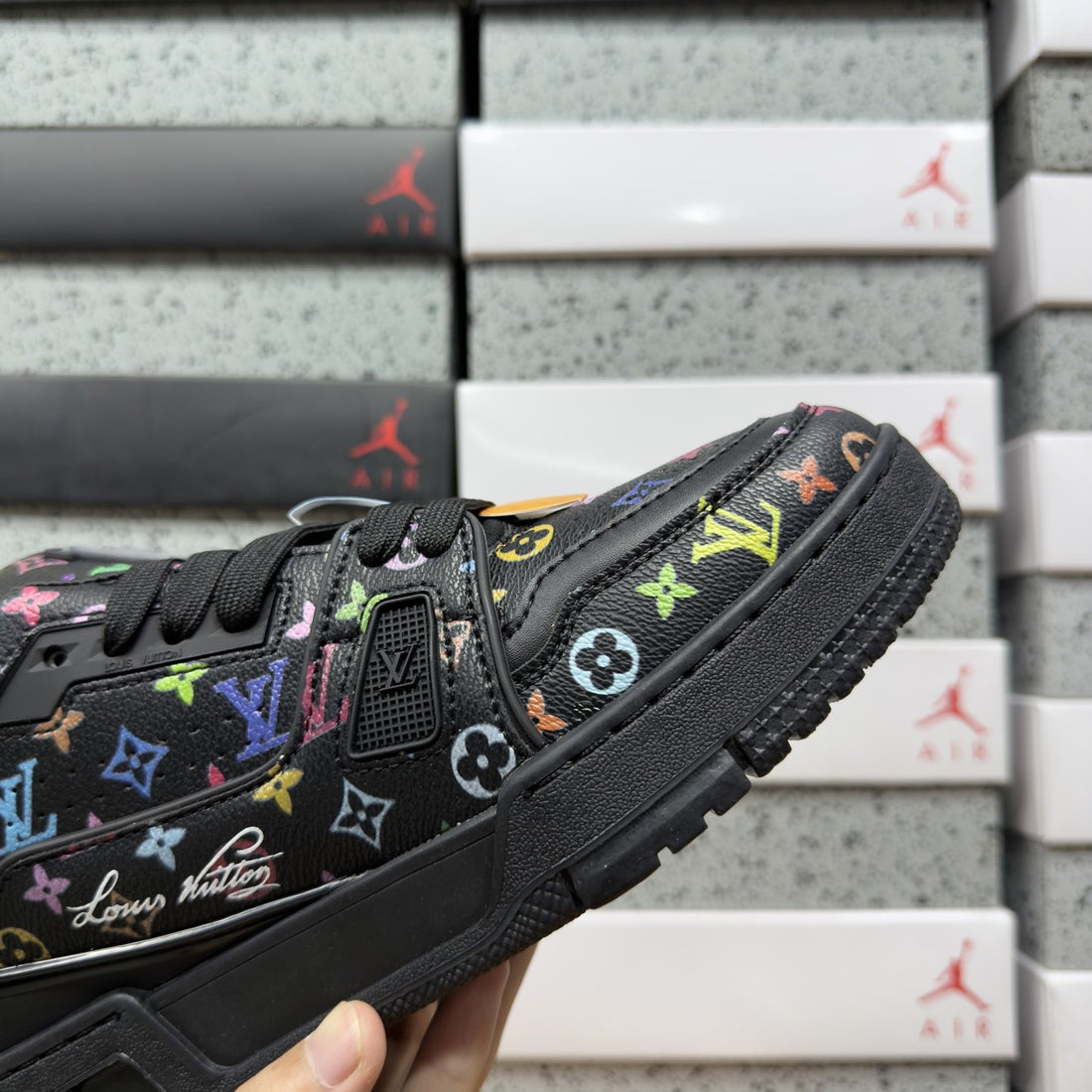 LV Trainer Black Multicolor Signature