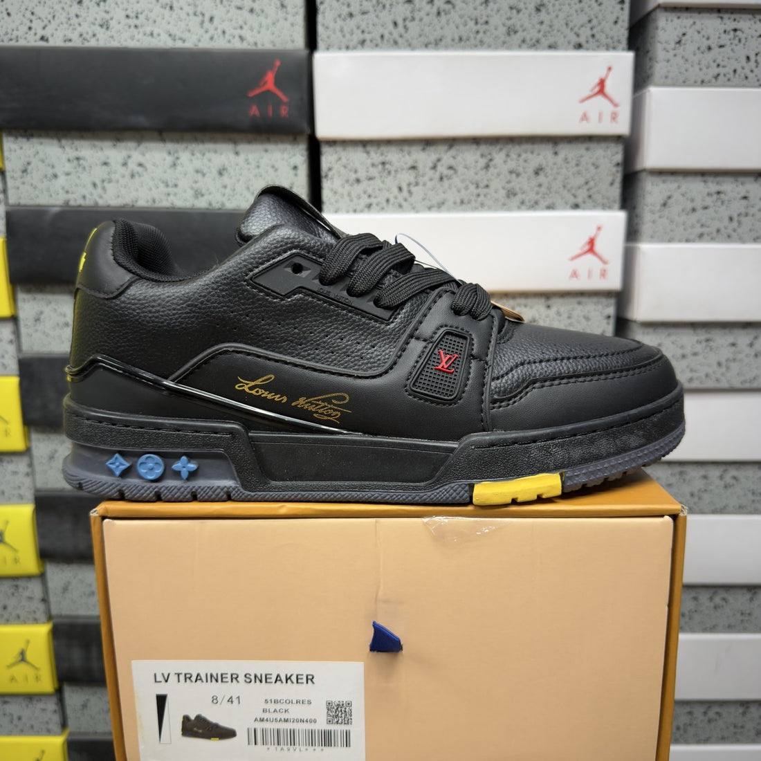 LV Trainer Black Yellow Signature