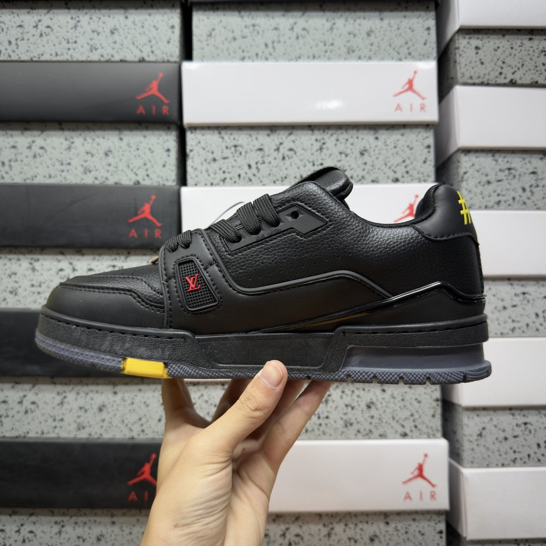 LV Trainer Black Yellow Signature