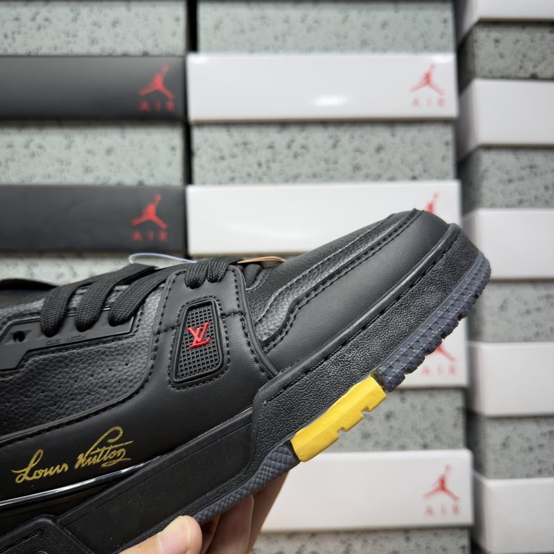 LV Trainer Black Yellow Signature